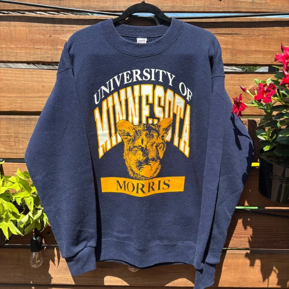 Soffe Sweatshirt Unisex XL Navy Blue Good University of Minnesota Morris Graphic